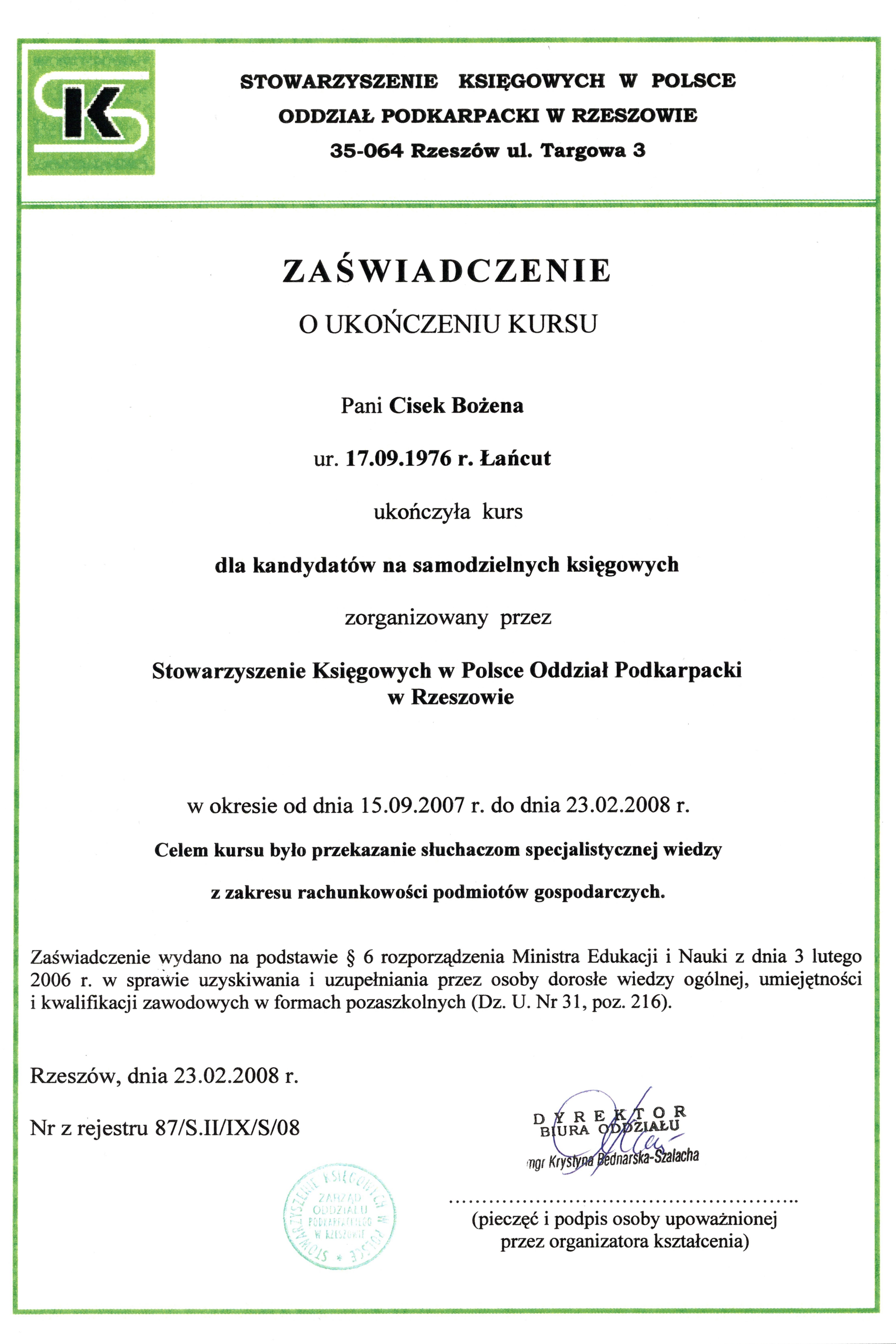 certyfikat